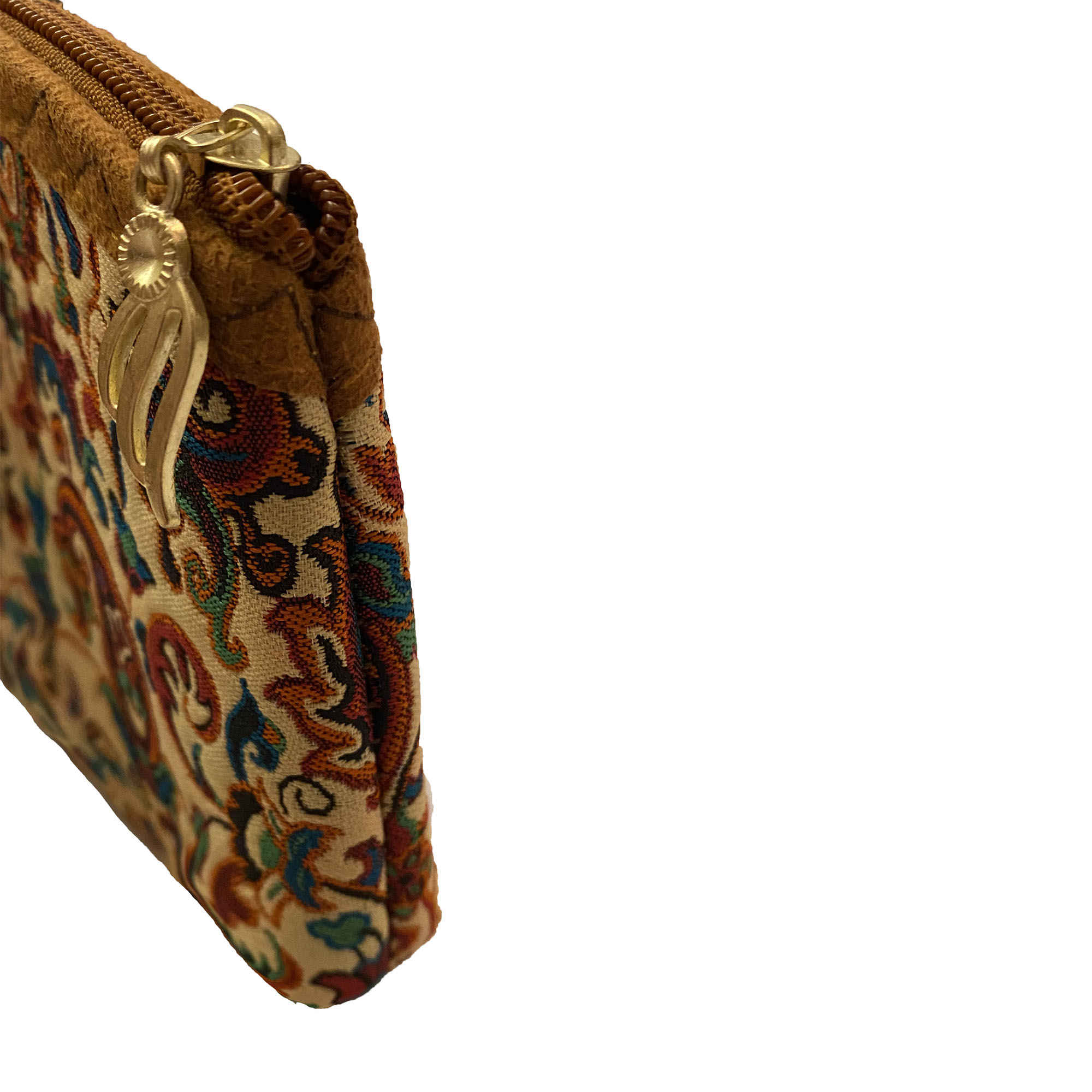 حقيبة ماكياج إيرانية بقماش الترميد بنقشة البازلاء للتنظيم