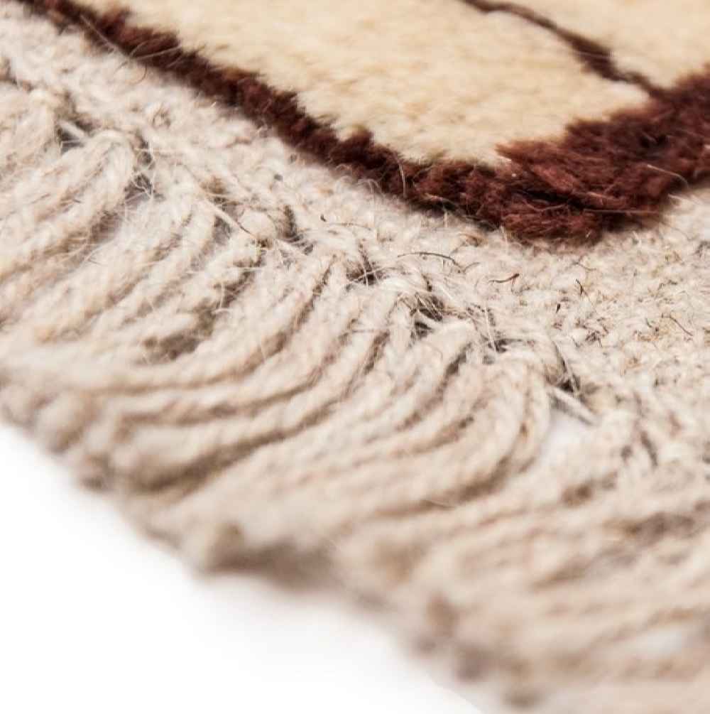 سجاد جابيه إيراني أصلي من الصوف محبوك يدويًا برموز الجدار الطيني