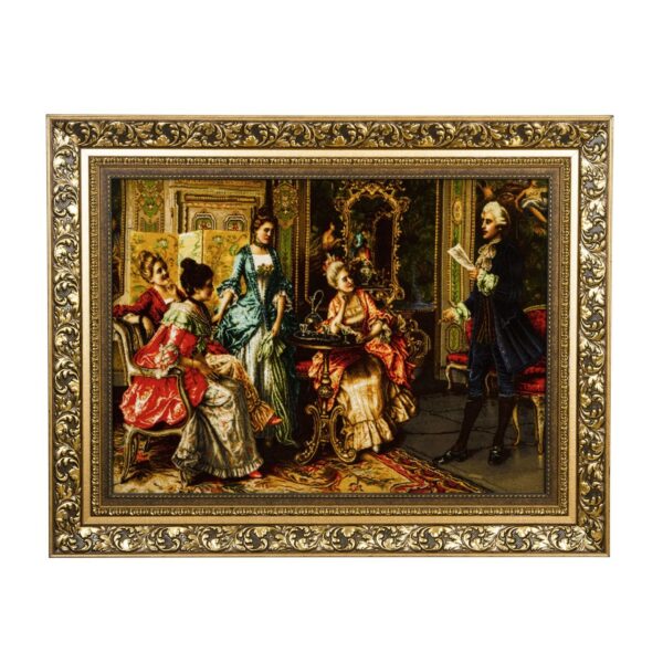 سجادة إيرانية تصويرية محبوكة يدويًا من تبريز تصور مساء شعري لأرتورو ريتشي