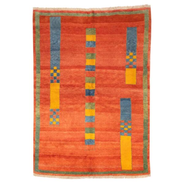 سجاد جابيه إيراني أصيل من الصوف محبوك يدويًا في فارس أحمر الطوب