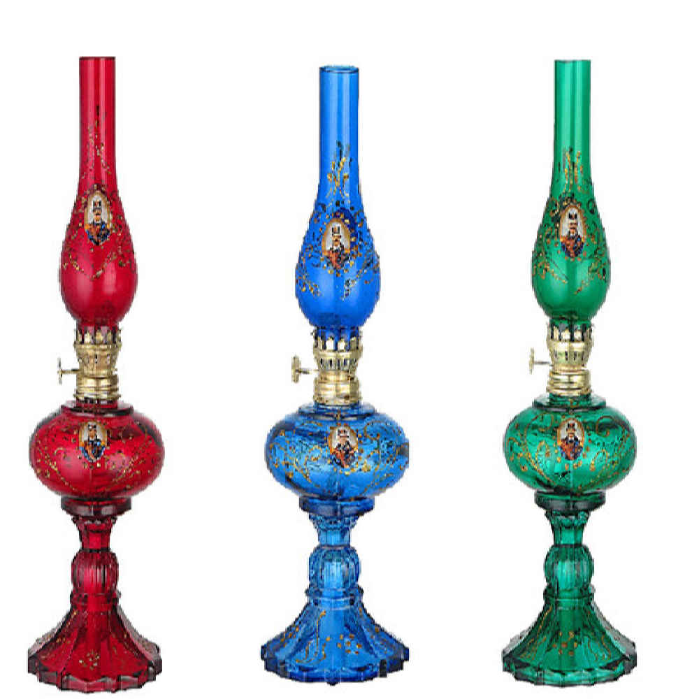 مصباح كيروسين زجاجي بتصميم شاه عباسي إيراني