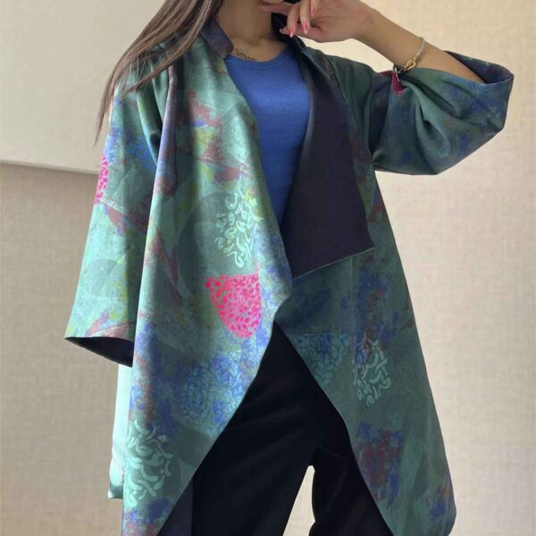 مانتو إيراني بقماش كريب مزدوج الجوانب للنساء