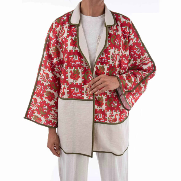 مانتو إيراني بقصة واسعة من قماش الكتان للنساء