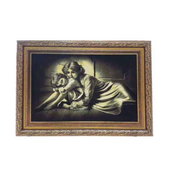 سجادة إيرانية تصويرية محبوكة يدويًا من تبريز تصور حنان الأم