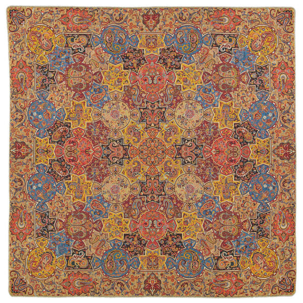 غطاء طاولة تيرمه إيراني فاخر بنقشة زهرية كريستال