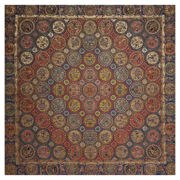 غطاء طاولة تيرمه إيراني فاخر بنقشة زهرية هفت خان