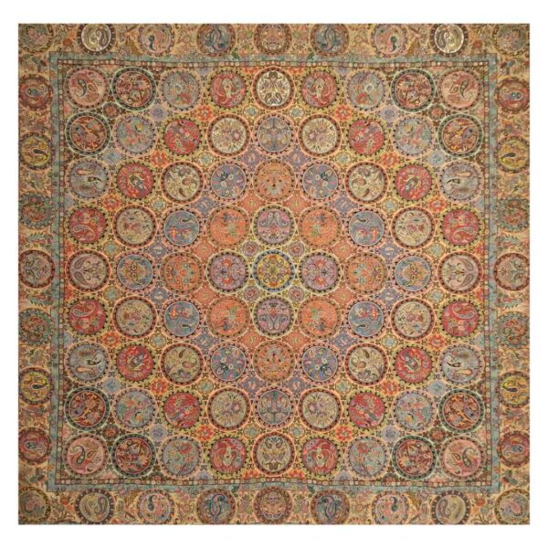 غطاء طاولة تيرمه إيراني فاخر بنقشة زهرية خان الثالث