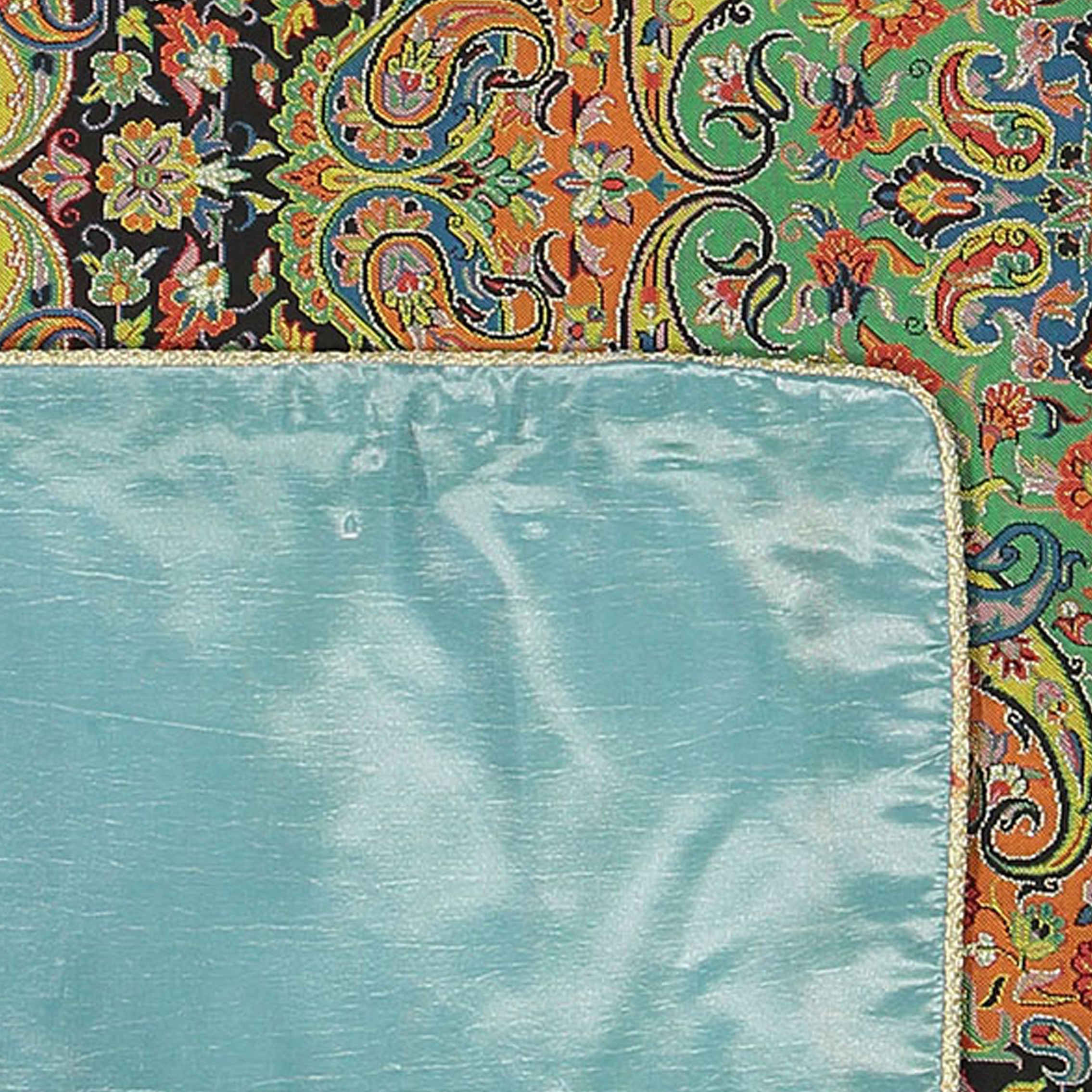 غطاء طاولة تيرمه إيراني فاخر بنقشة زهرية سيمورغ