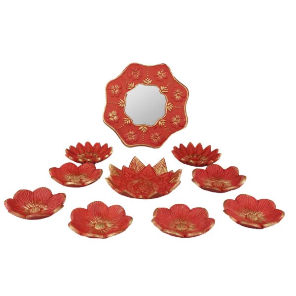 مجموعة فخار للسبعة مع مرآة مناسبة للسنة الإيرانية الجديدة