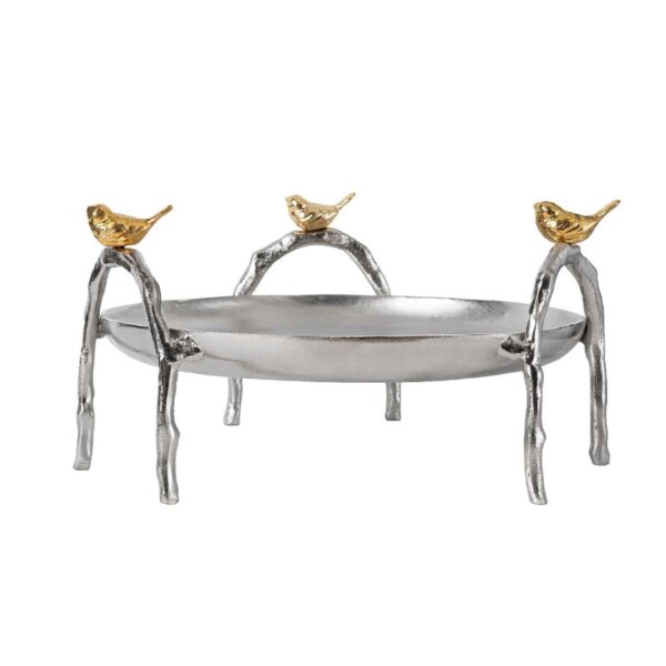 طبق تقديم للفواكه والحلويات بتصميم الطيور