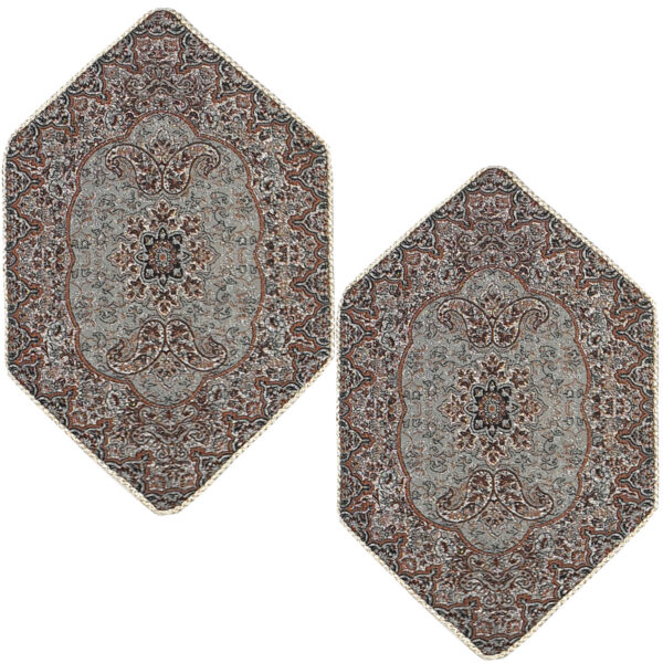 مجموعة من 2 غطاء طاولة تيرمه يزد فاخر بنقشة زهرية نسترن