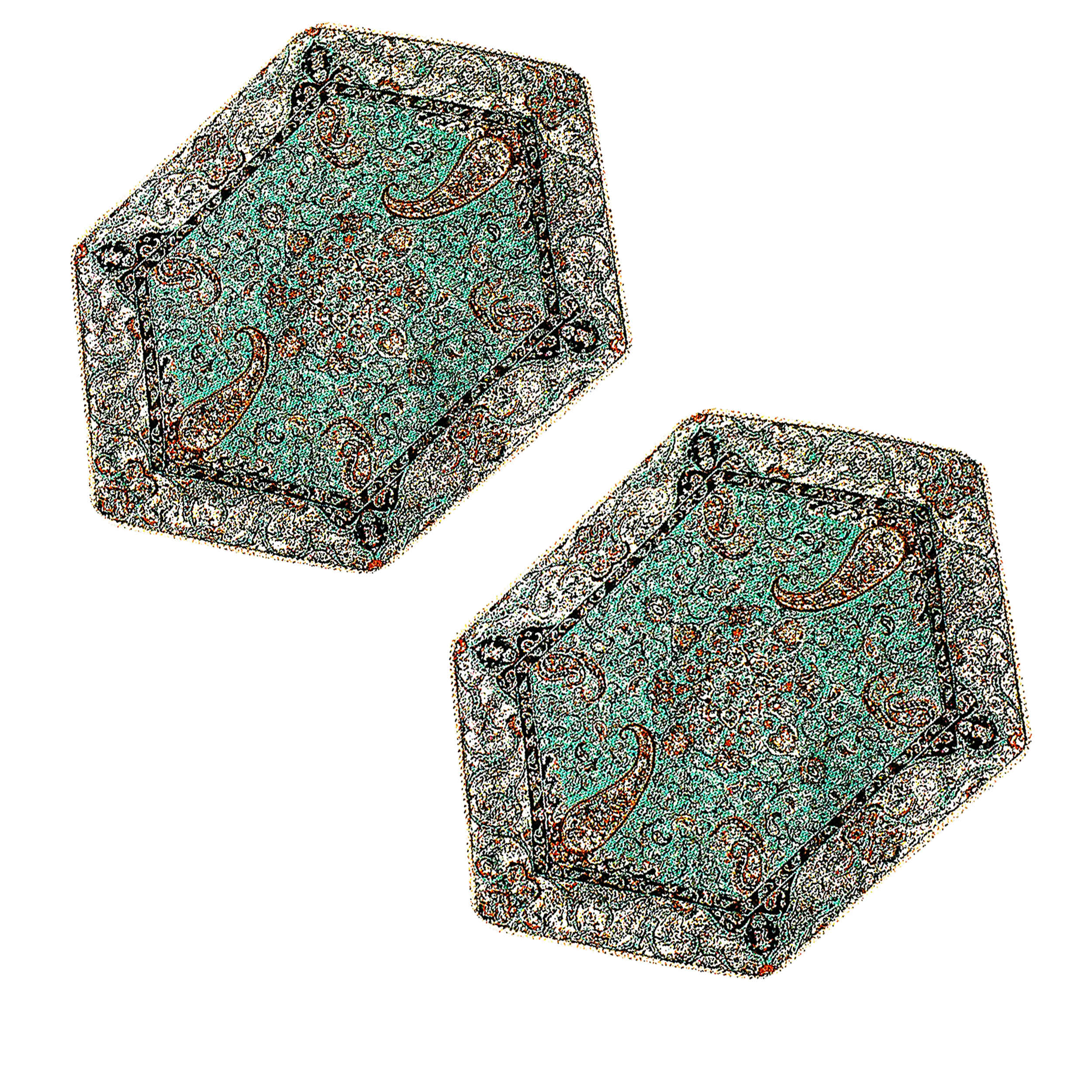 مجموعة من 3 غطاء طاولة تيرمه فاخر بنقشة البازلي الإيراني شيفا