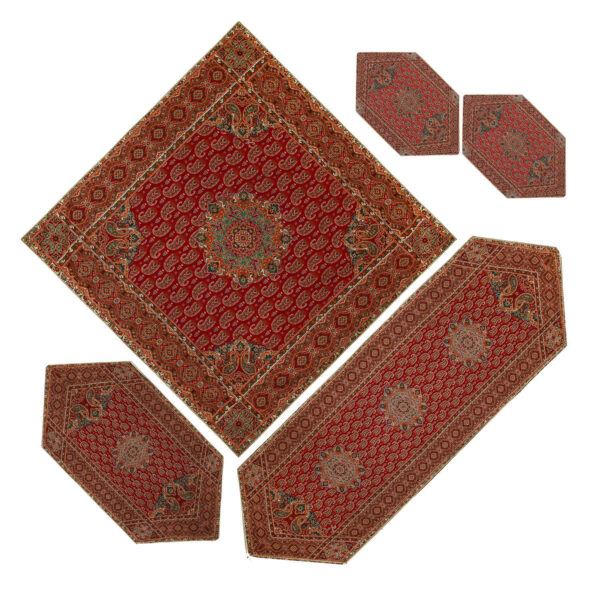 مجموعة من 5 غطاء طاولة تيرمه يزد فاخر بنقشة زهرية غب