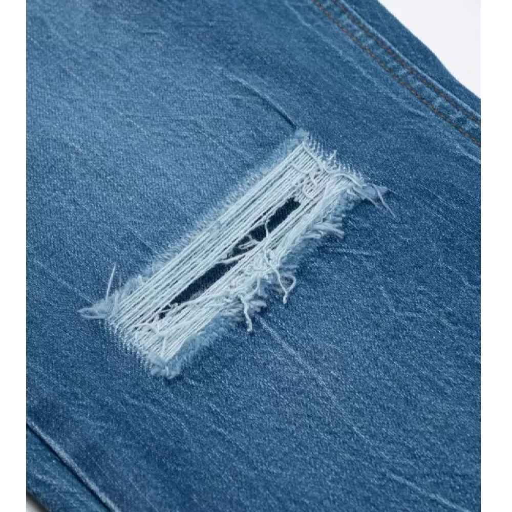 جينز بقصة مستقيمة مع تمزيقات لملابس رياضية للرجال