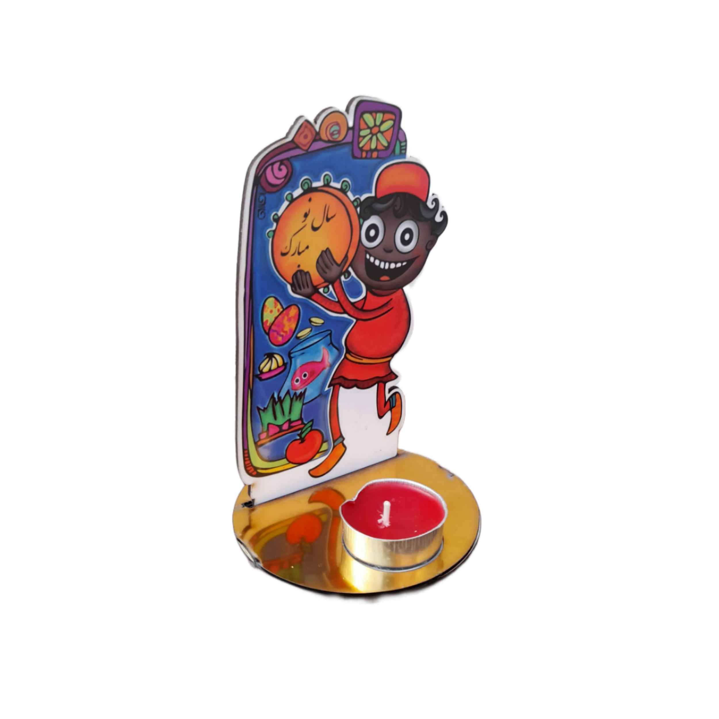 زينة طاولة مع شمعة صغيرة موديل حاجي فيروز