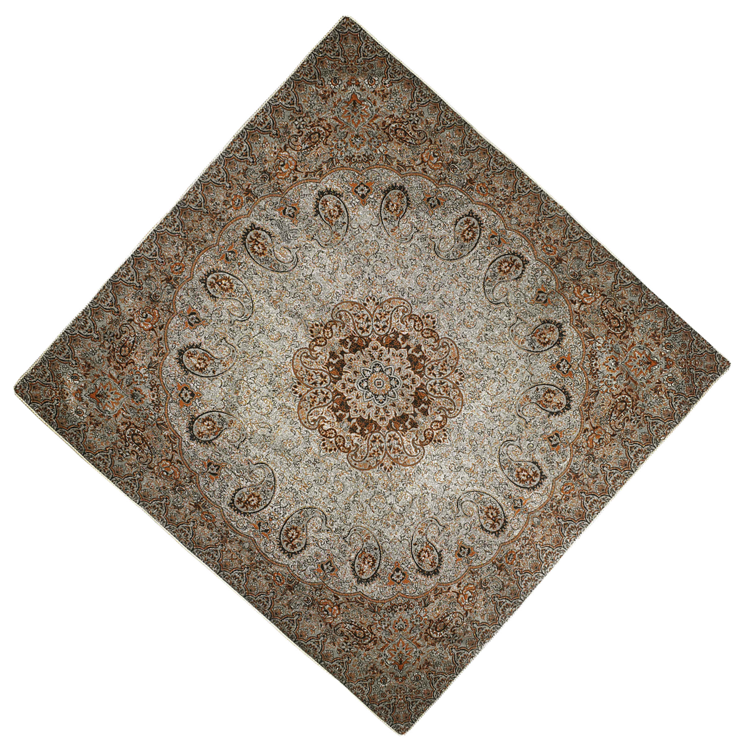 غطاء طاولة تيرمه فاخر بنقشة البازلي الإيراني ماهيني