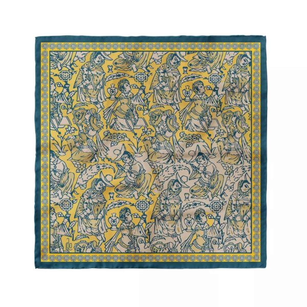 وشاح صغير للنساء بطبعة فنية تصويرية مثالي للصيف والربيع