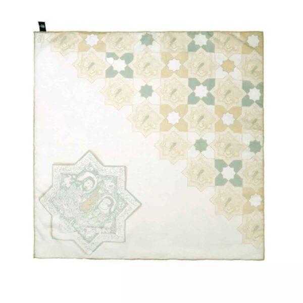وشاح صغير للنساء بطبعة فنية تقليدية مثالي للصيف والربيع