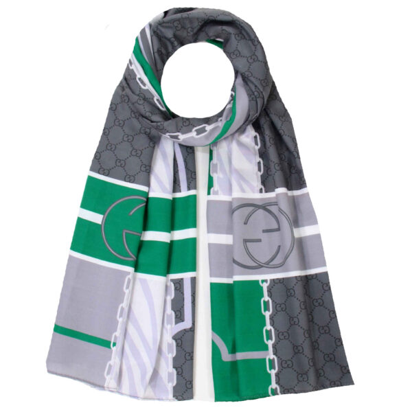 وشاح مطبوع للنساء فني وخفيف الوزن بتصميم جي جي جاكارد من قوتشي