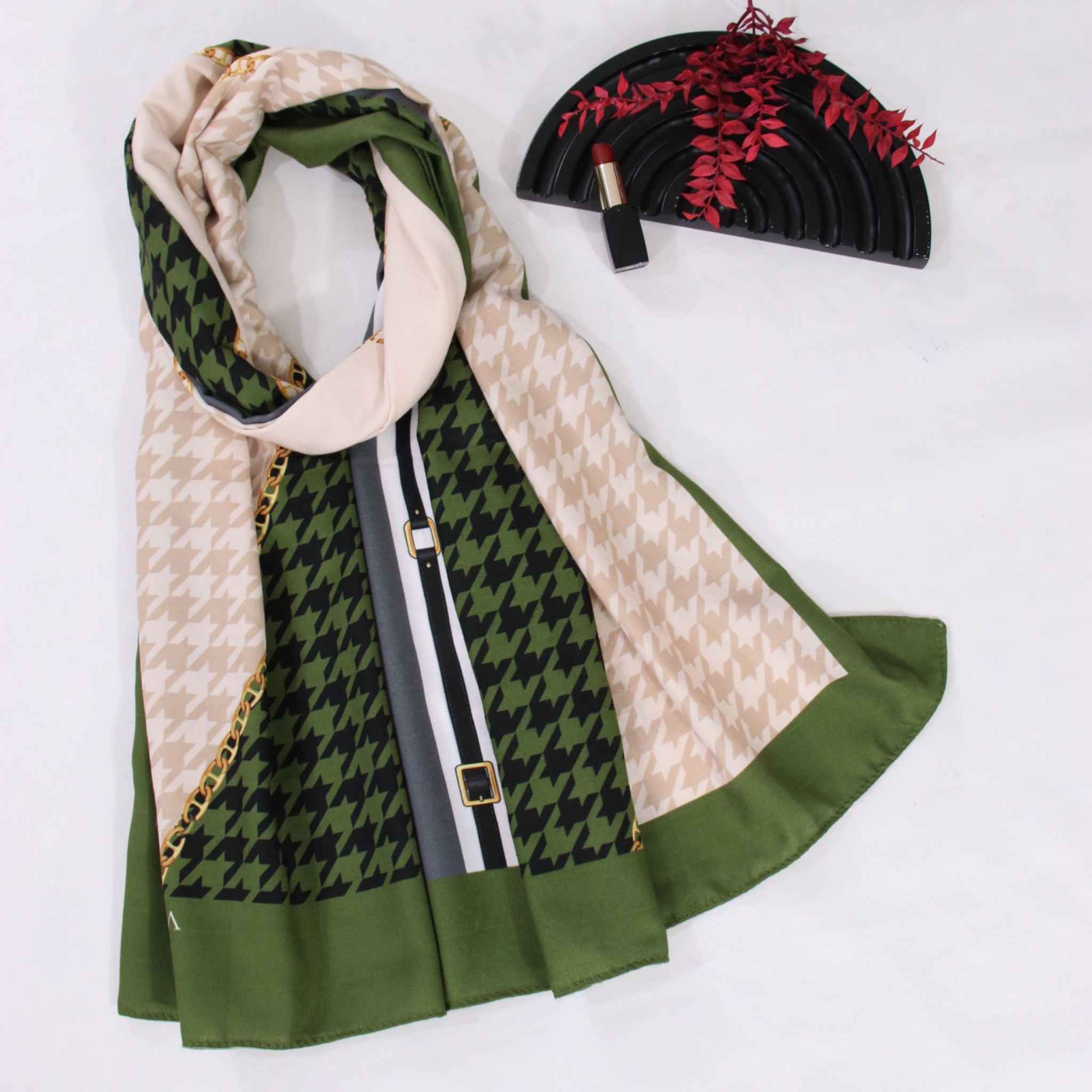 وشاح مطبوع للنساء فني وخفيف الوزن بتصميم نقش الكلب