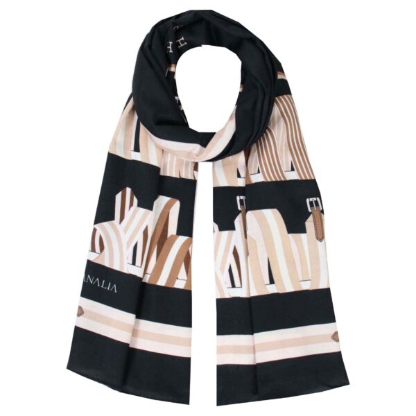 وشاح مطبوع للنساء فني وخفيف الوزن بنسيج الموهير