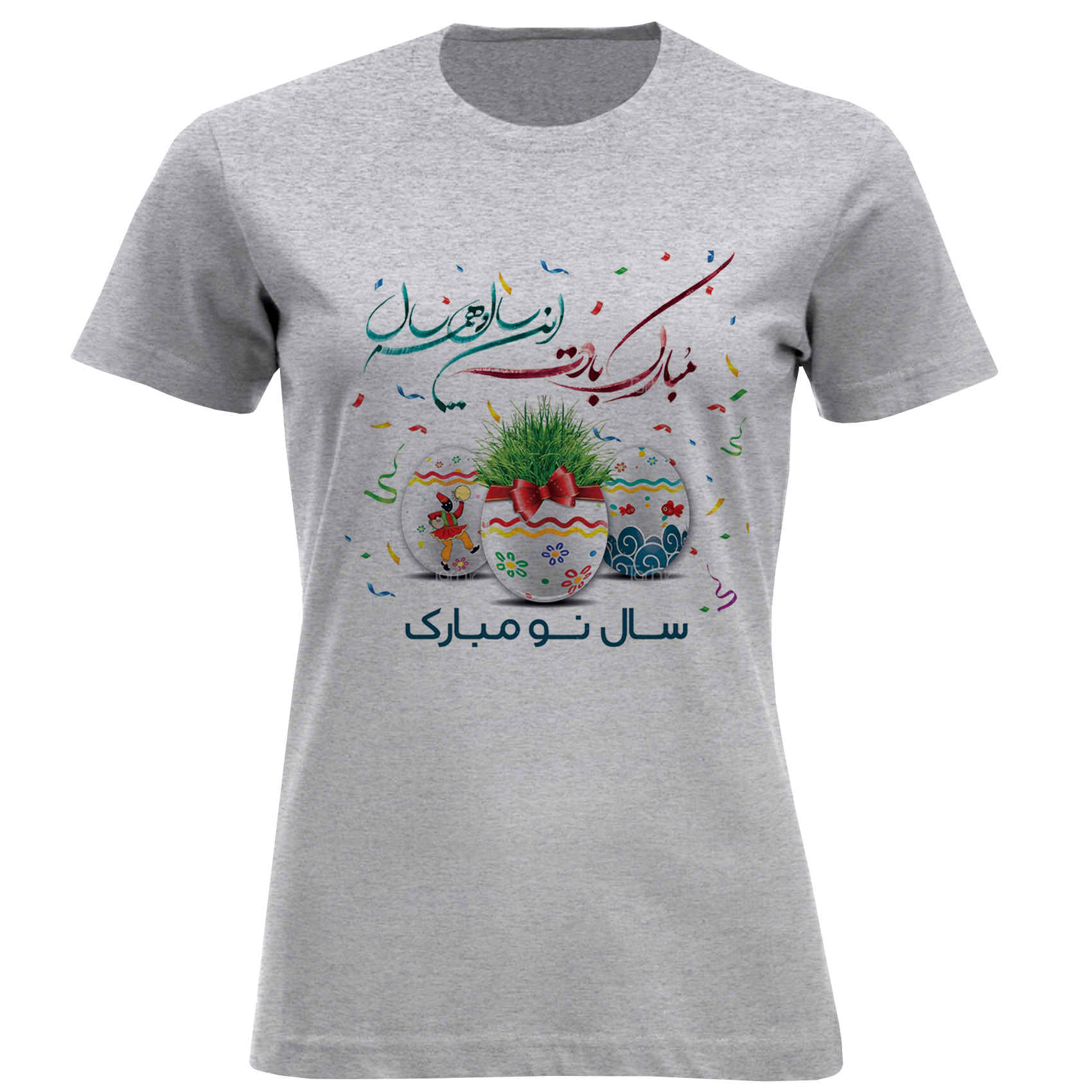 تيشيرت نسائي نصف كم لاحتفال رأس السنة الإيرانية – تصميم نابض بالحياة
