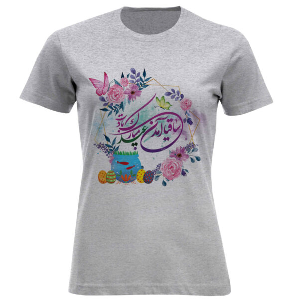 تيشيرت نسائي نصف كم بأناقة رأس السنة – طابع إيراني كلاسيكي