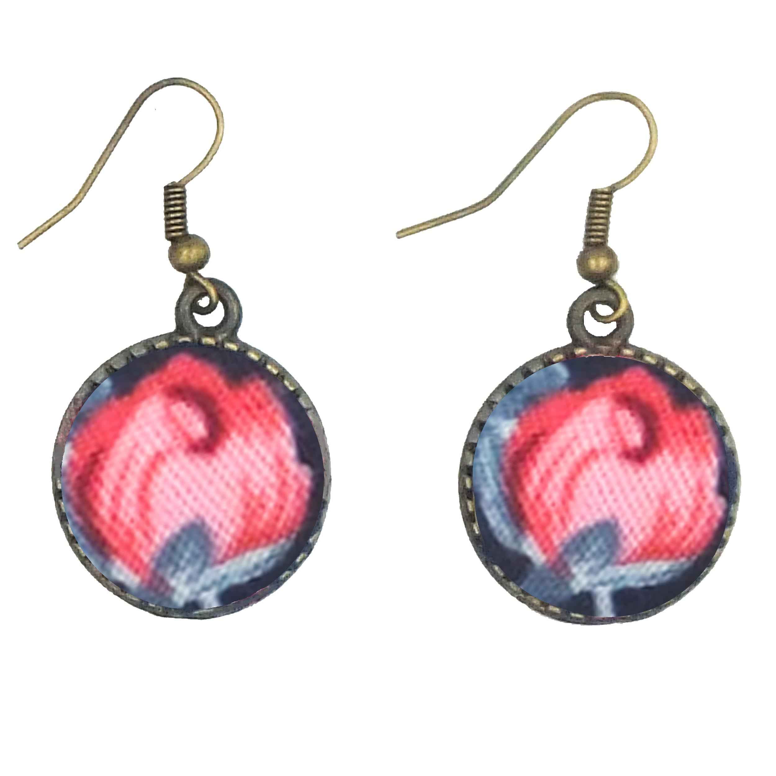 طقم شريط رأس متقاطع مزخرف بالورود وأقراط للنساء