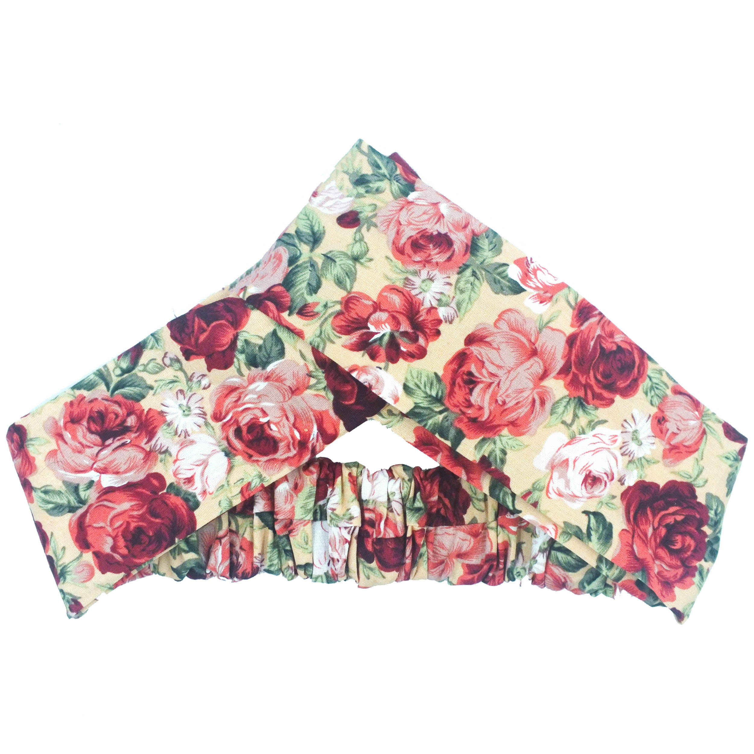 طقم شريط رأس متقاطع مزخرف بالورود وأقراط للنساء باللون الكريم