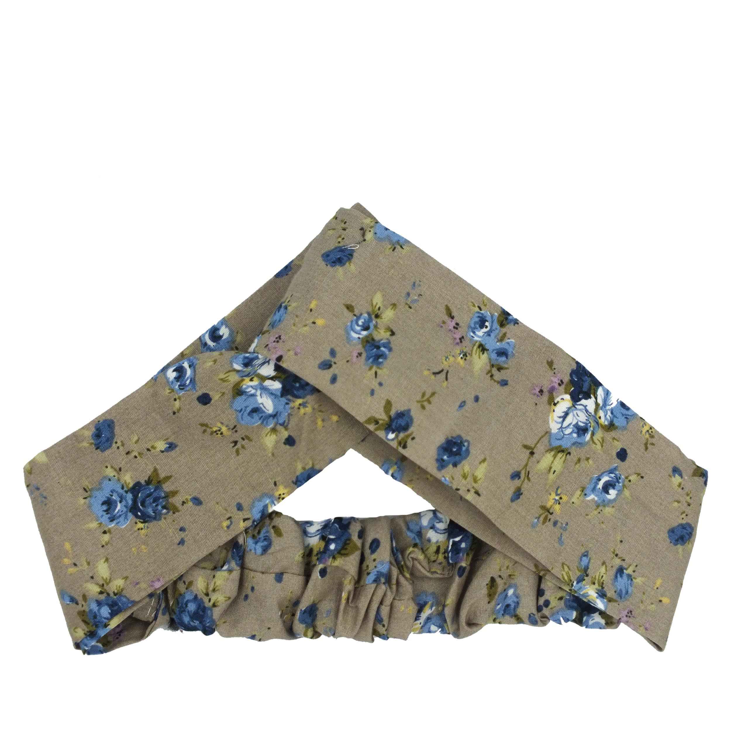 طقم شريط رأس متقاطع مزخرف بالورود وأقراط للنساء باللون الرمادي