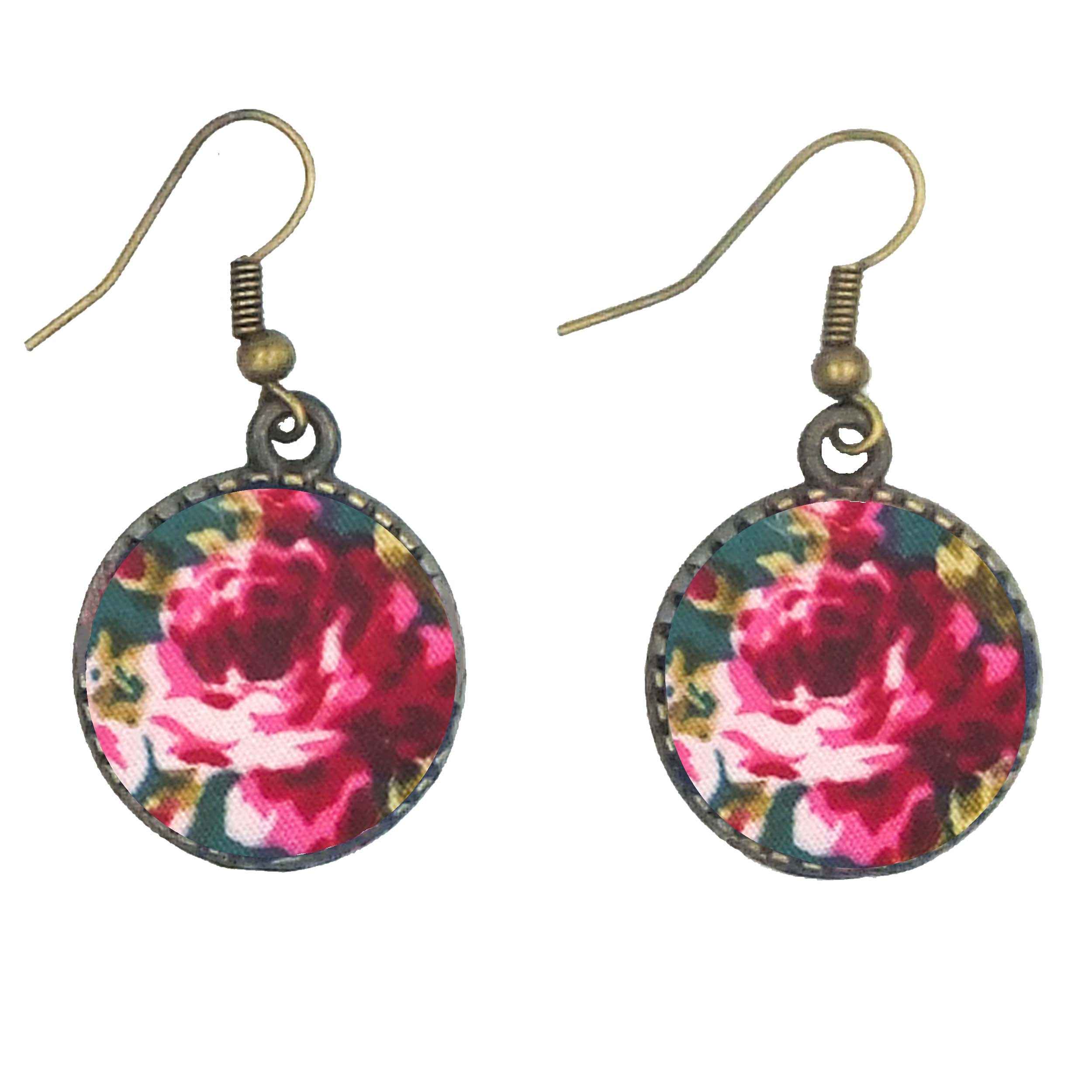 طقم شريط رأس متقاطع مزخرف بالورود وأقراط للنساء باللون الأخضر