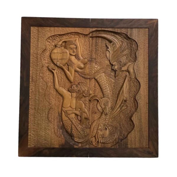 لوحة لعبة الطاولة من الخشب المنحوت باليد مستوحاة من الشاهنامة - أشكبوس