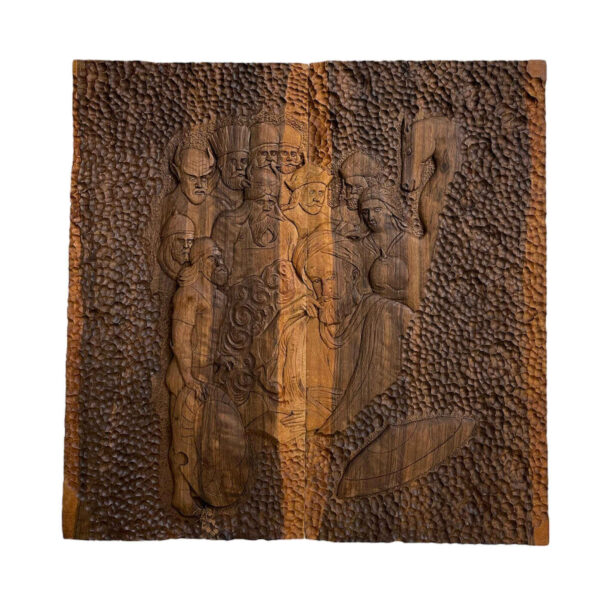 لوحة لعبة الطاولة من الخشب المنحوت باليد بتصميم مستوحى من الشاهنامة