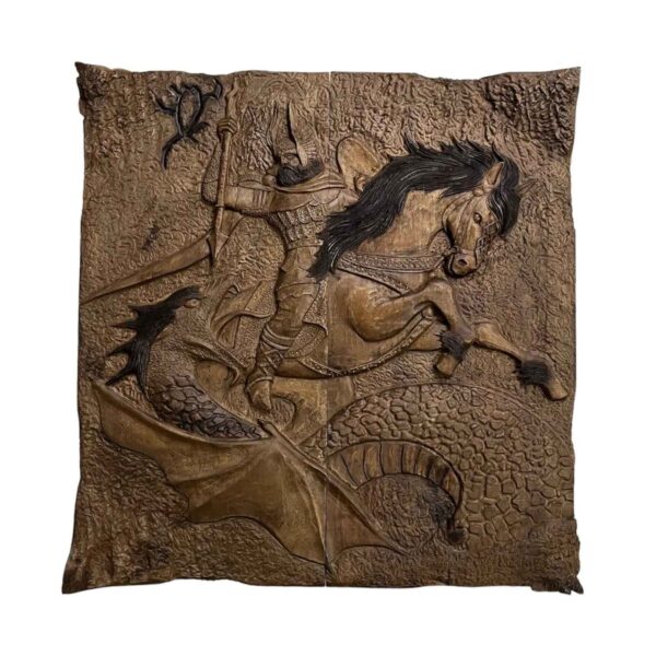 لوحة لعبة الطاولة من الخشب المنحوت باليد مستوحاة من الشاهنامة - معركة رستم