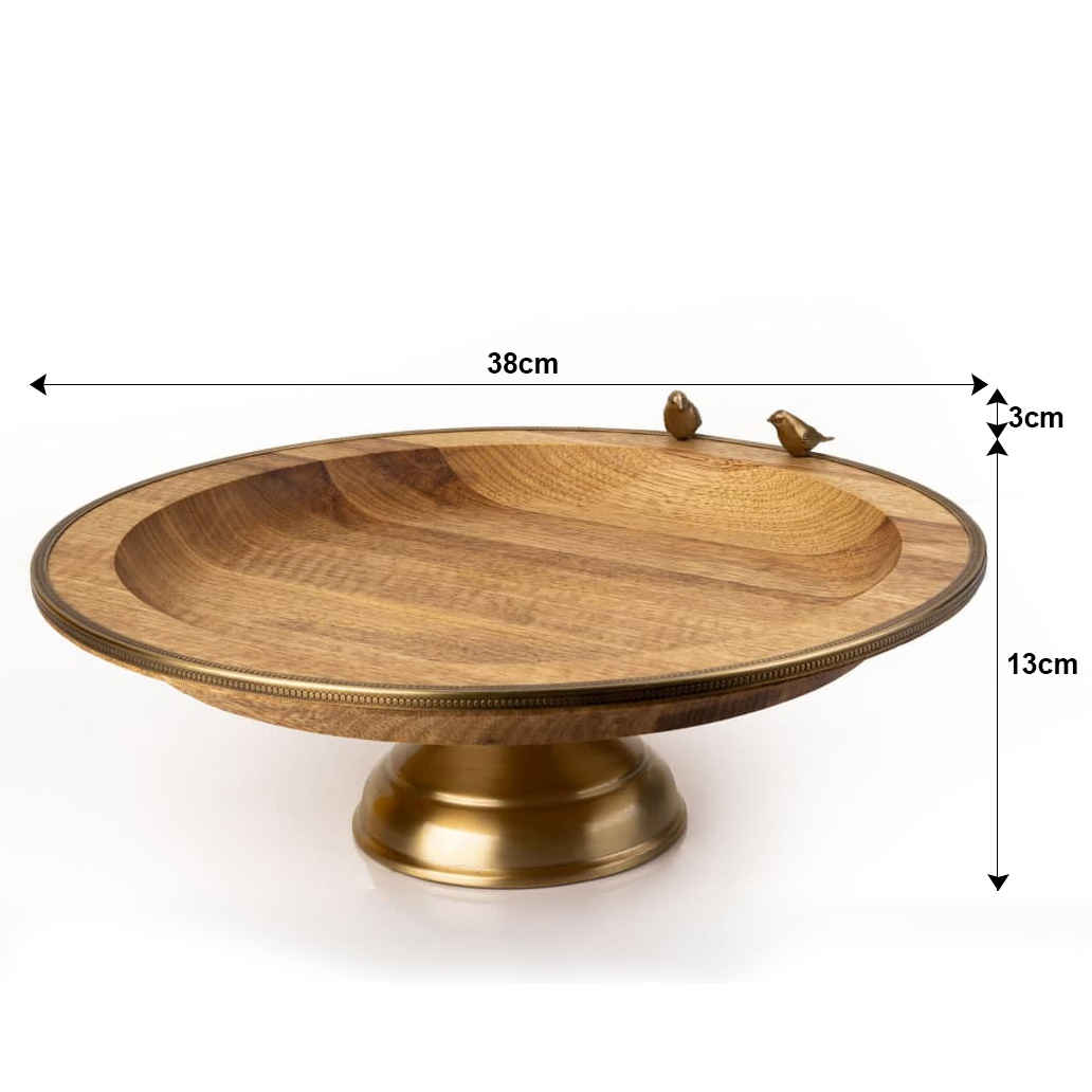 طبق تقديم خشبية للفواكه والحلويات بتصميم الطيور