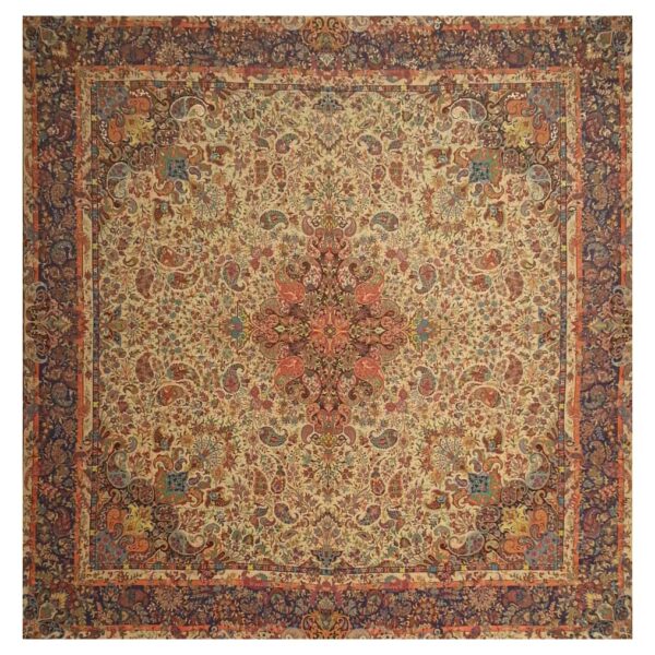 غطاء طاولة تيرمه يزد فاخر بنقشة زهرية آسمان