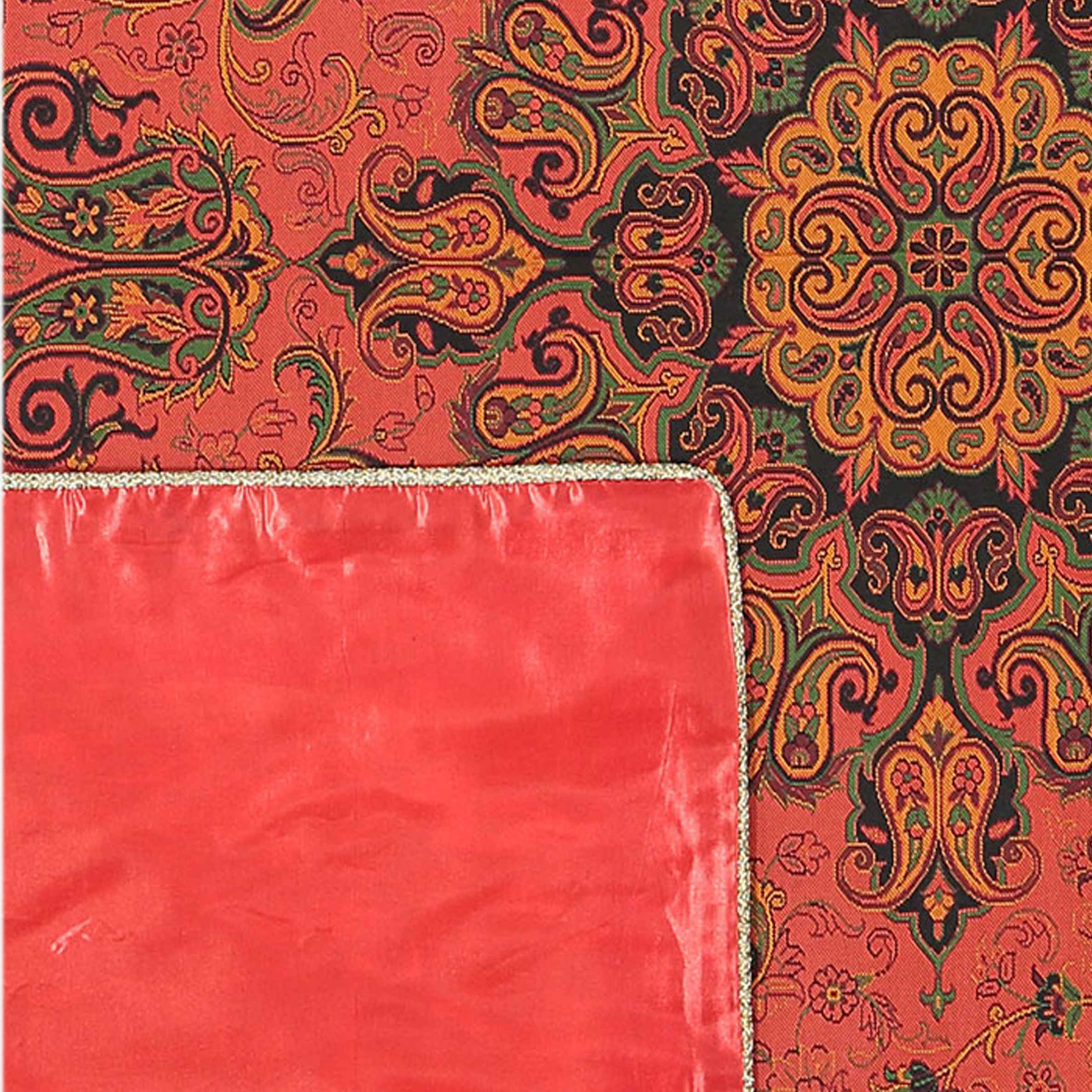 غطاء طاولة تيرمه يزد فاخر بنقشة البازلي الإيراني بهار