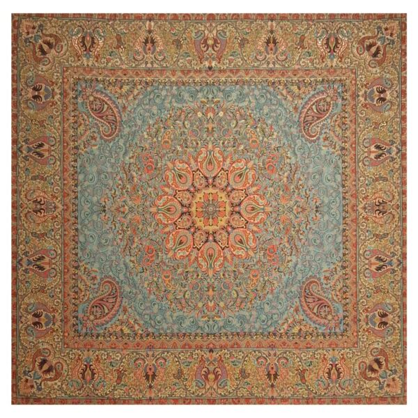 غطاء طاولة تيرمه يزد فاخر بنقشة البازلي الإيراني فروردين الثاني