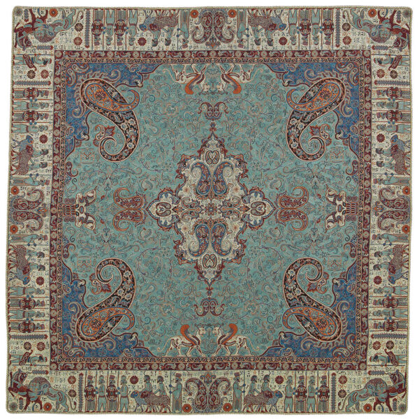 غطاء طاولة تيرمه يزد فاخر بنقشة البازلي الإيراني بارس