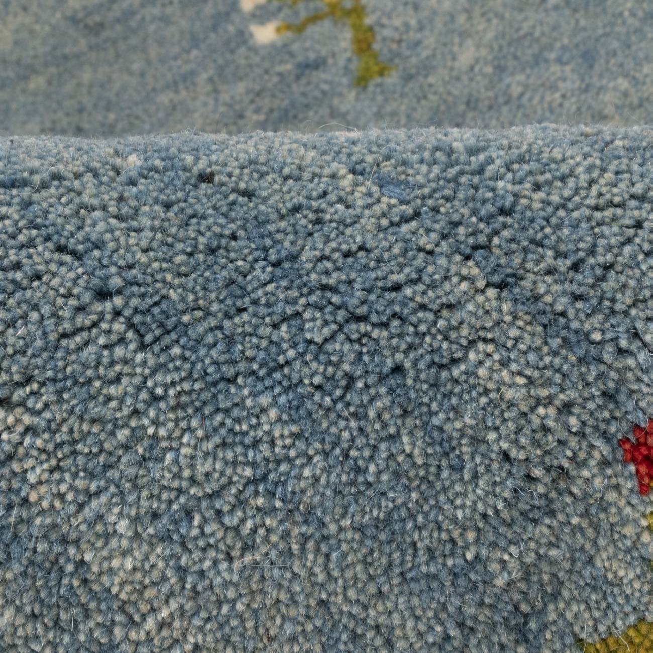 سجاد جابيه إيراني أصيل من الصوف محبوك يدويًا في فارس الأزرق