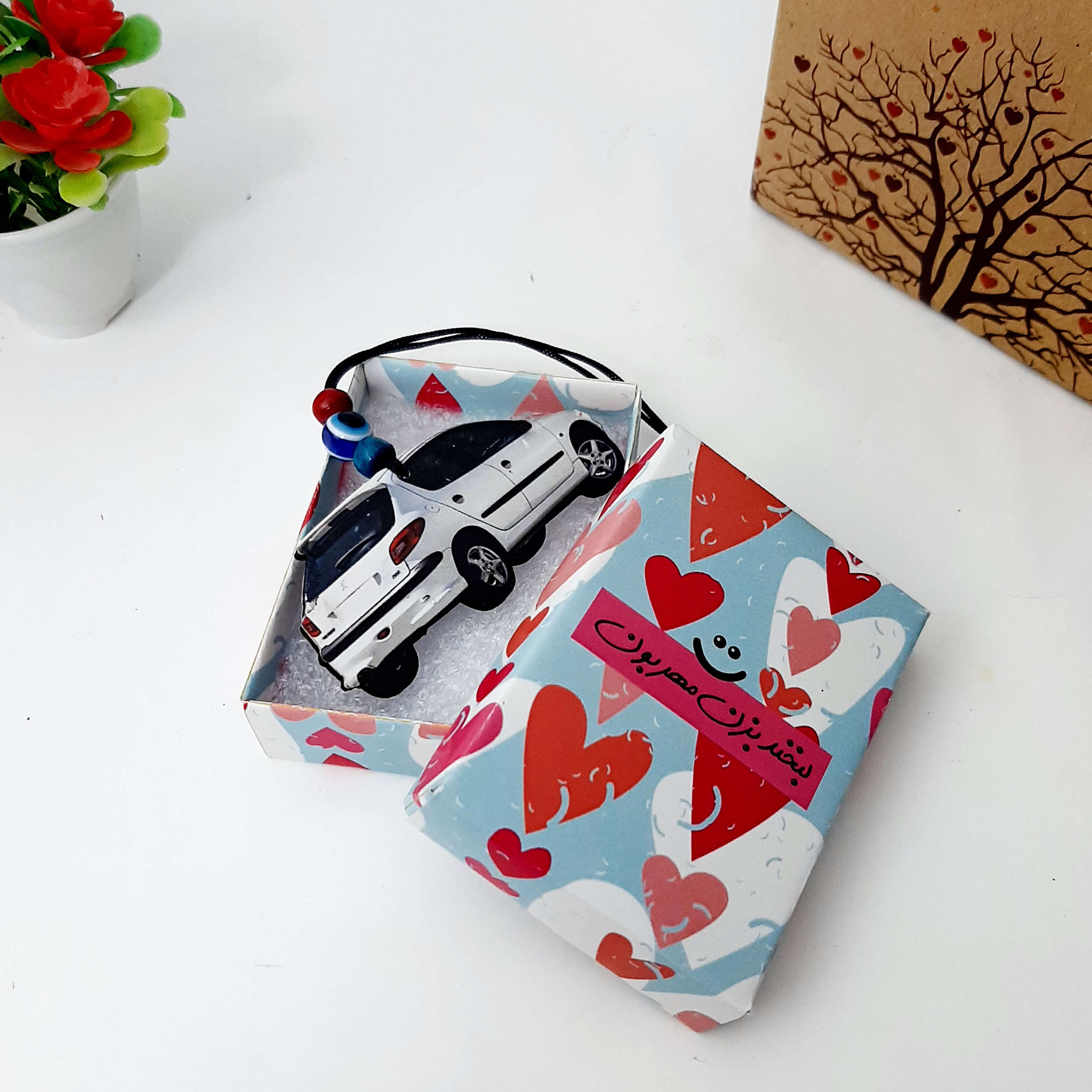 زينة مرآة الرؤية الخلفية – بيجو 206 بيضاء