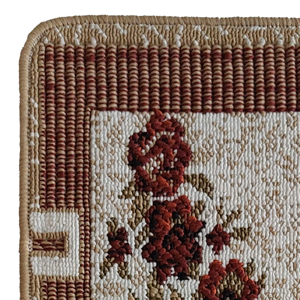 سجادة سلالم داخلية – تصميم زهور إيراني، مقاوم للانزلاق