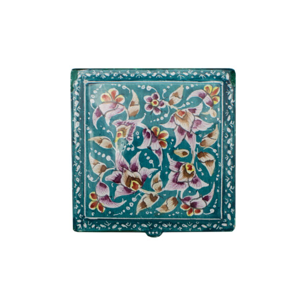 صندوق مجوهرات نحاسي مرسوم يدويًا بميناكاري إيراني