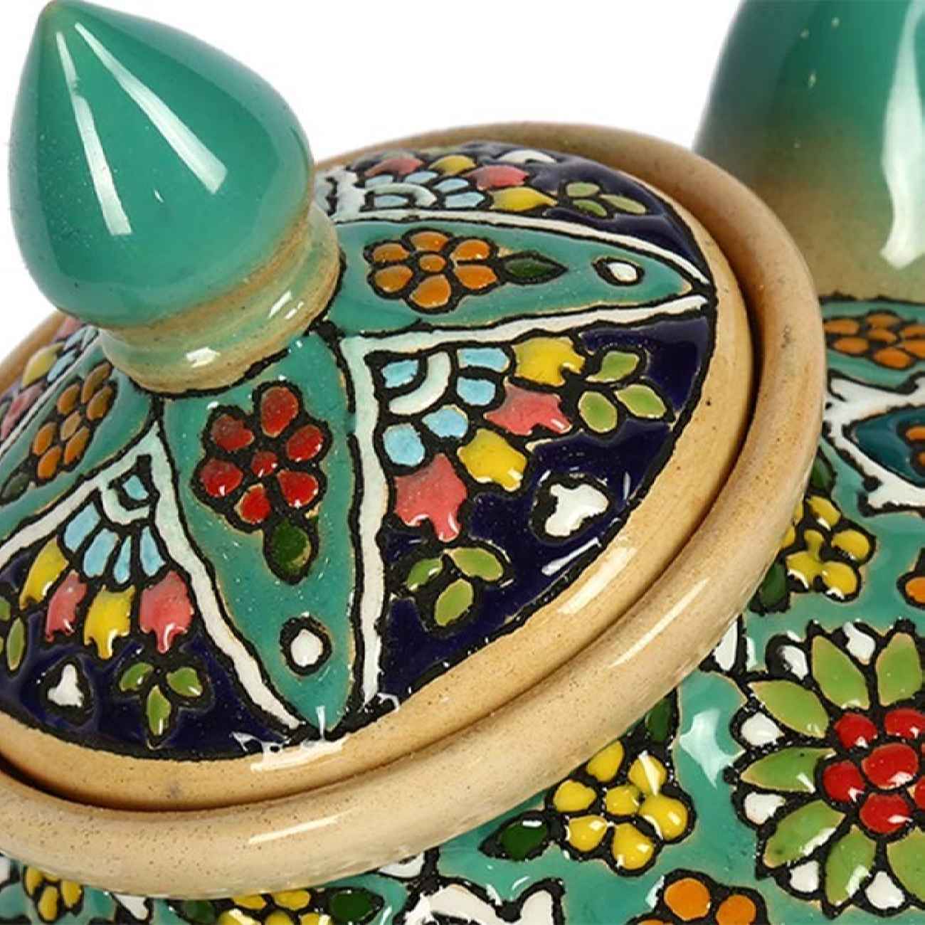 إبريق شاي فخاري زخرفي بتقنية الميناكاري