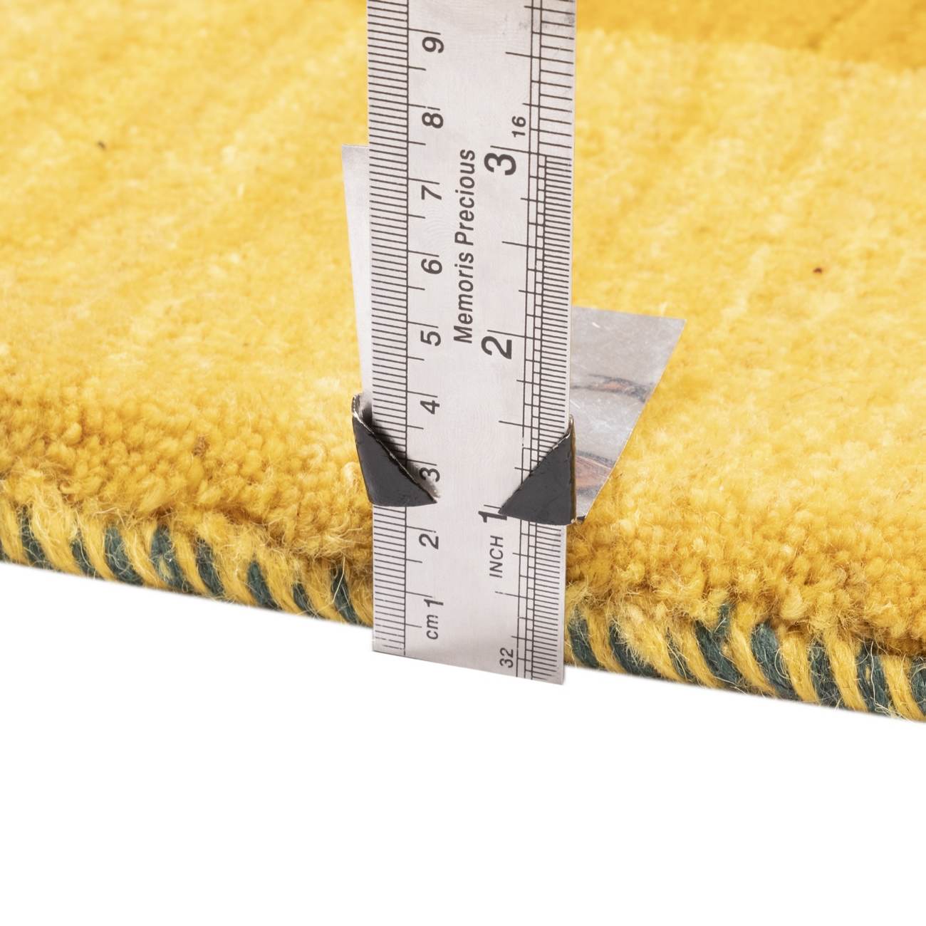 سجاد جابيه إيراني أصيل من الصوف محبوك يدويًا برسومات زهور صفراء