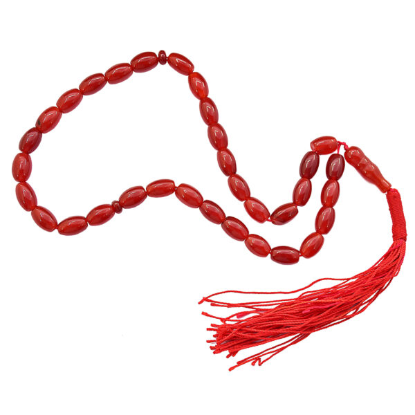 مسبحة إسلامية من العقيق مصنوعة من 101 حبة تسبيح هيلي