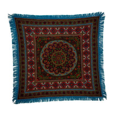Bohemian Velvet Floor Cushion Inspired by Persian Elegance Red