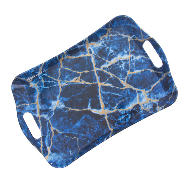 صينية ميلامين خفيفة الوزن ومقاومة للكسر بتصميم رخامي