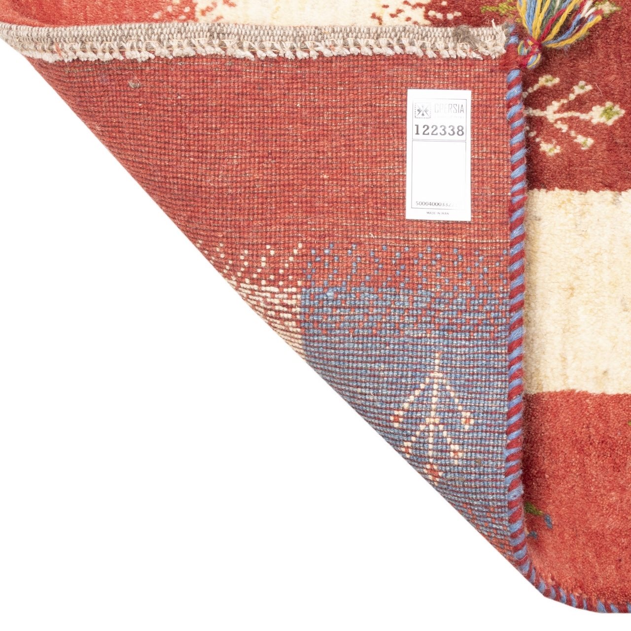 سجاد جابيه إيراني من الصوف محبوك يدويًا في فارس برموز حيوانية الأشجار