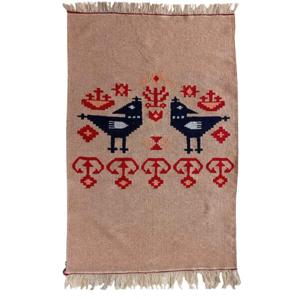 سجاد كليم إيراني أصلي من الصوف منسوج يدويًا بنقش طائر مينا في اصفهان